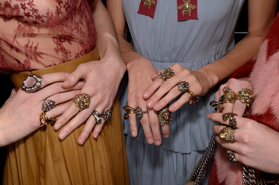 Gucci AW15 Dazed backstage Womenswear rings pastel coats 29