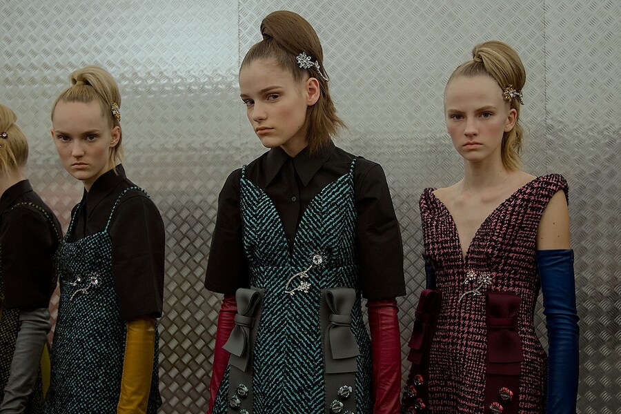 Prada AW15, Dazed backstage, Milan, Womenswear, layering 9