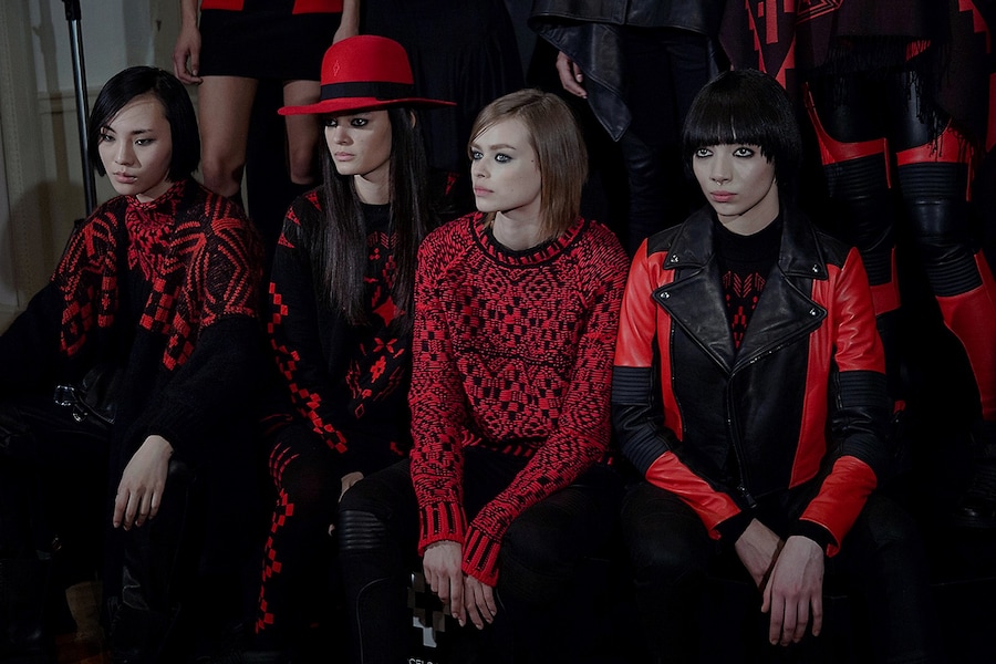 Marcelo Burlon County of Milan AW15 Womenswear red leather 7