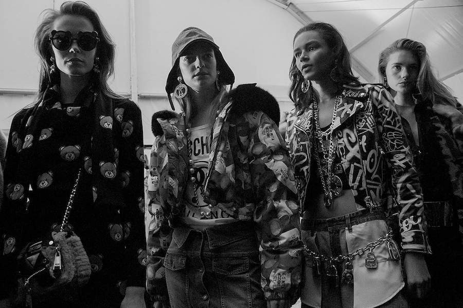 Moschino AW15, Womenswear, Dazed backstage, Milan, 80s binx 13