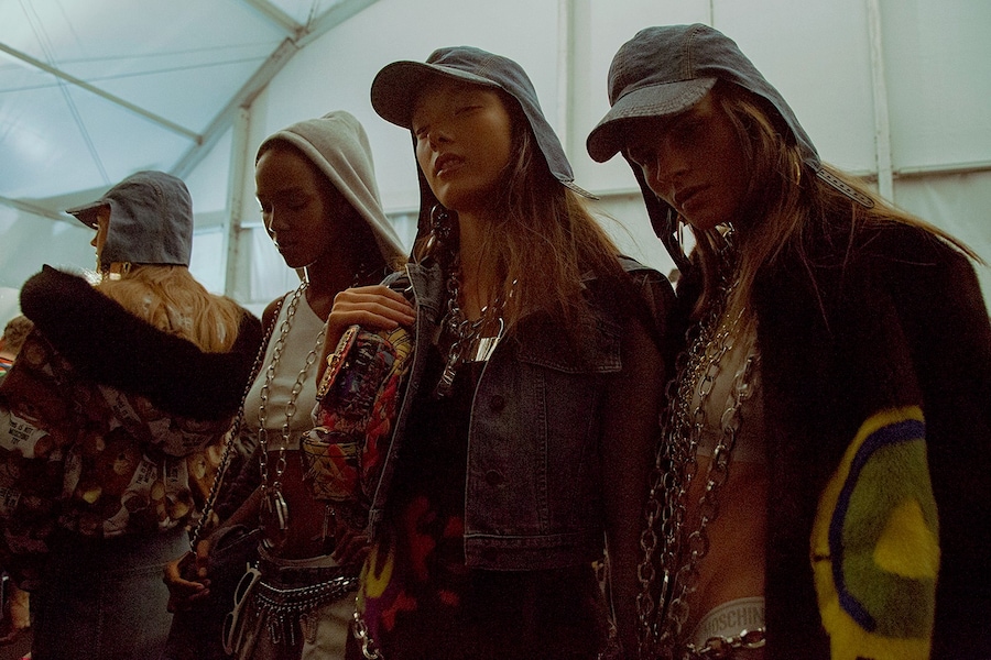 Moschino AW15, Womenswear, Dazed backstage, Milan, 80s 16