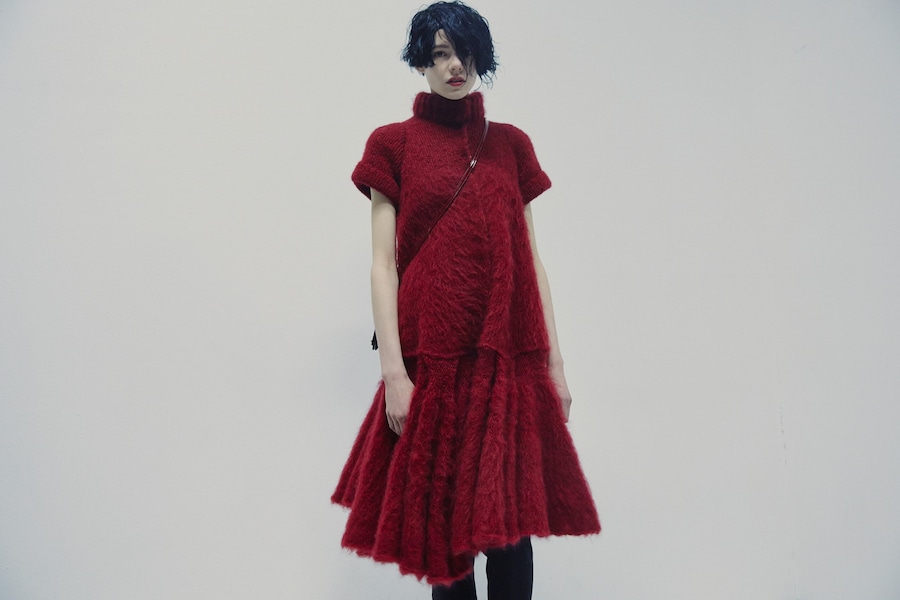 Emporio Armani AW15 Womenswear Dazed backstage mohair dress 7