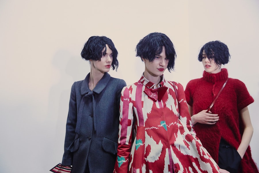 Emporio Armani AW15 Womenswear Dazed backstage mohair coat 11