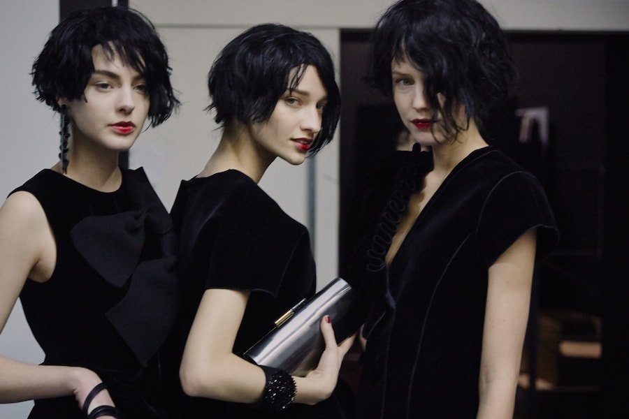 Emporio Armani AW15 Womenswear Dazed backstage all black 12