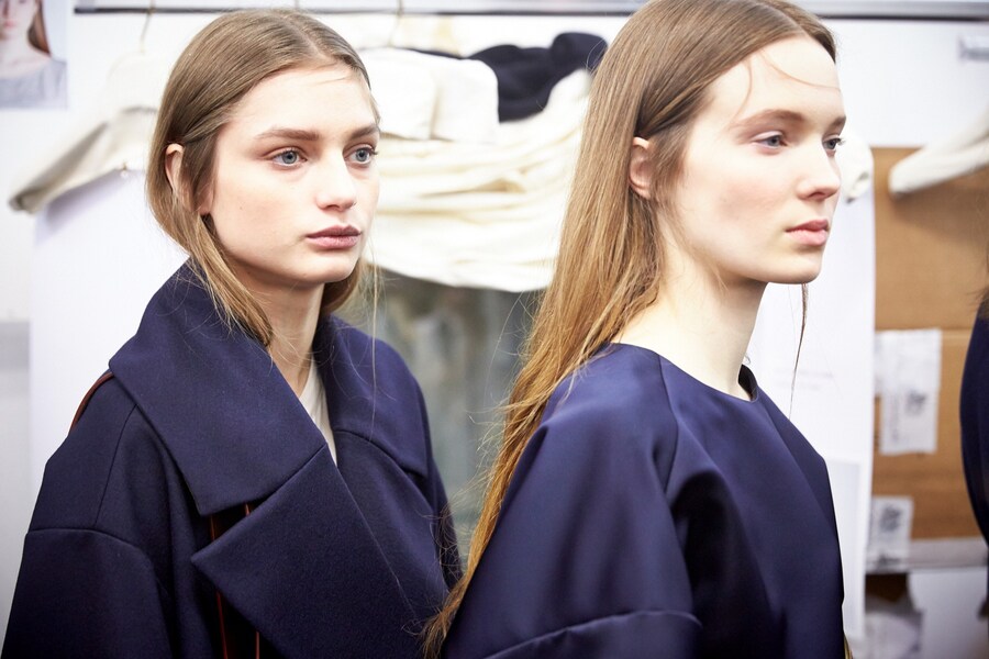 Erika Cavallini AW15 Dazed backstage Womenswear navy coats 7