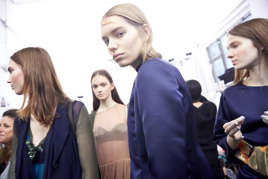 Erika Cavallini AW15 Dazed backstage Womenswear navy 13