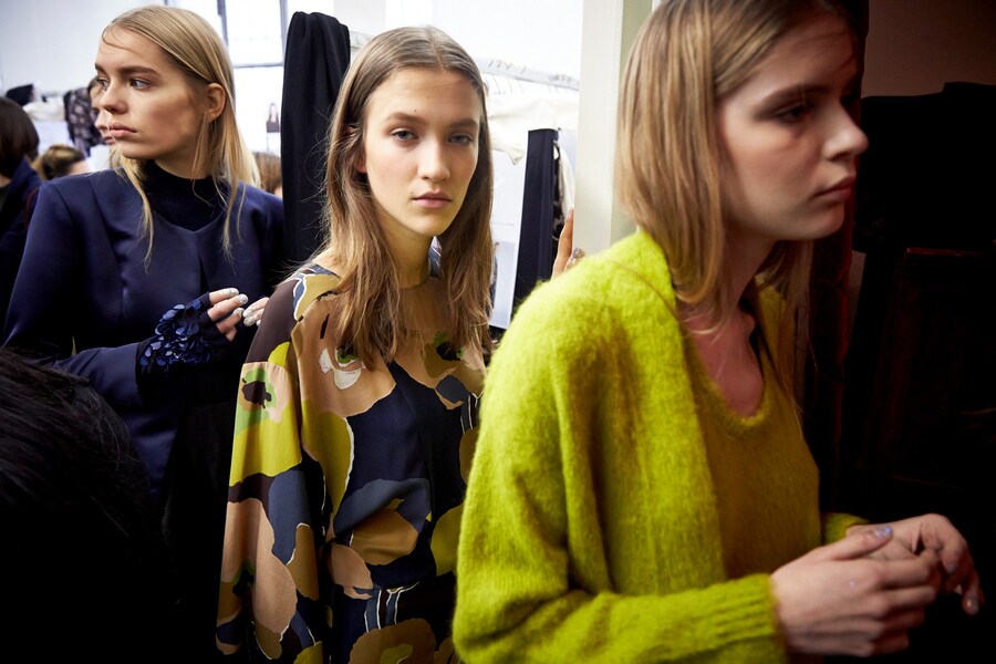 Erika Cavallini AW15 Dazed backstage Womenswear lime 14