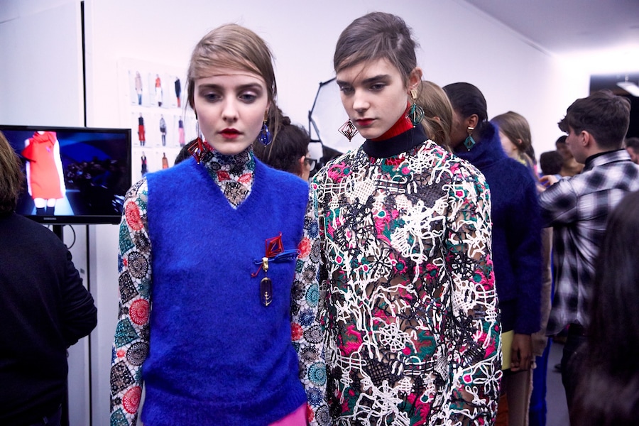 MSGM AW15, Dazed, Womenswear, Blue Vest, Print, Brooches 8