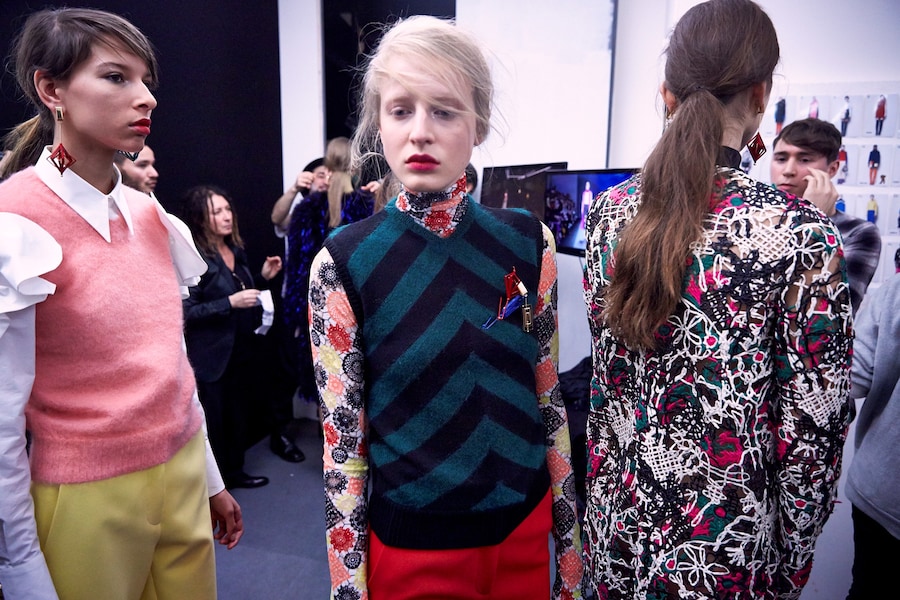 MSGM AW15, Dazed, Womenswear, Chevron Knit Vest, Turtleneck 16