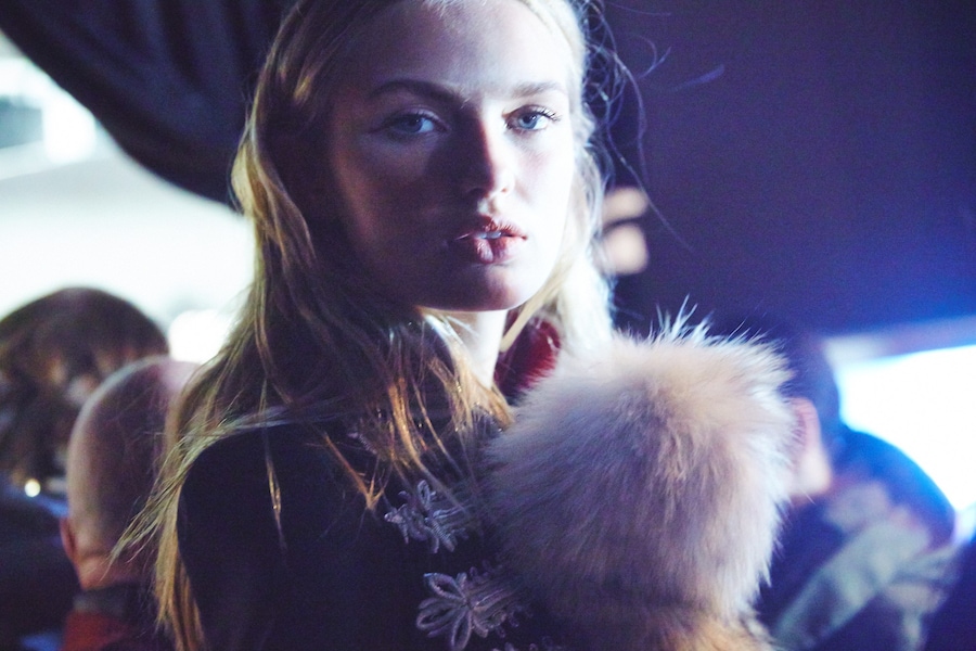 Dsquared2 AW15 Dazed backstage Womenswear fur military coat 8