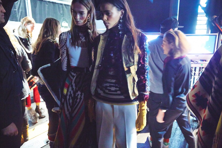 Dsquared2 AW15 Dazed backstage Womenswear tribal print 12