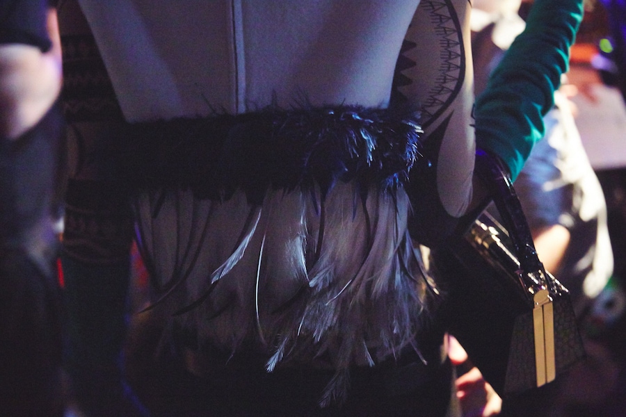 Dsquared2 AW15 Dazed backstage Womenswear feather skirt 22