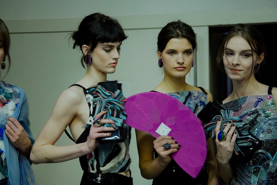 Giorgio Armani AW15 Dazed backstage Womenswear clutch detail 15