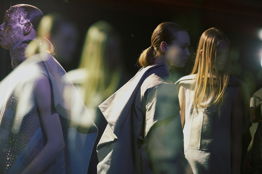 Rick Owens AW15, Dazed, womenswear group shot coat 12