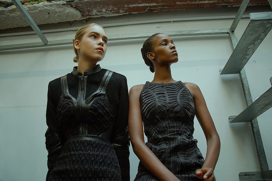 Iris Van Herpen AW15 Dazed backstage womenswear black knit 13