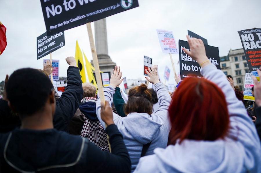 Anti-racism demonstration London UK 13