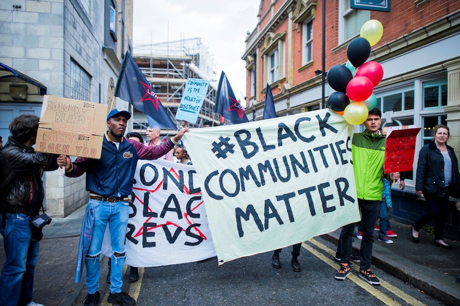 Anti-gentrification protest Reclaim Brixton in London 11