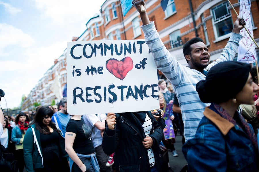 Anti-gentrification protest Reclaim Brixton in London 18