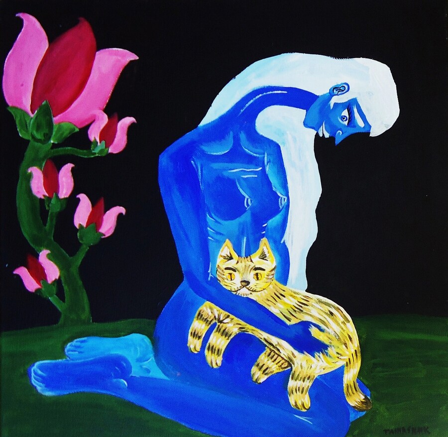 DiasporaDrama Seated Woman With Feline 20