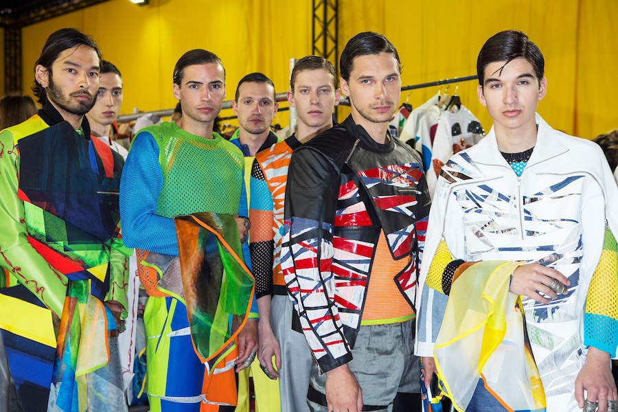 Edoardo Rossi backstage at Antwerp graduate fashion 2015 9