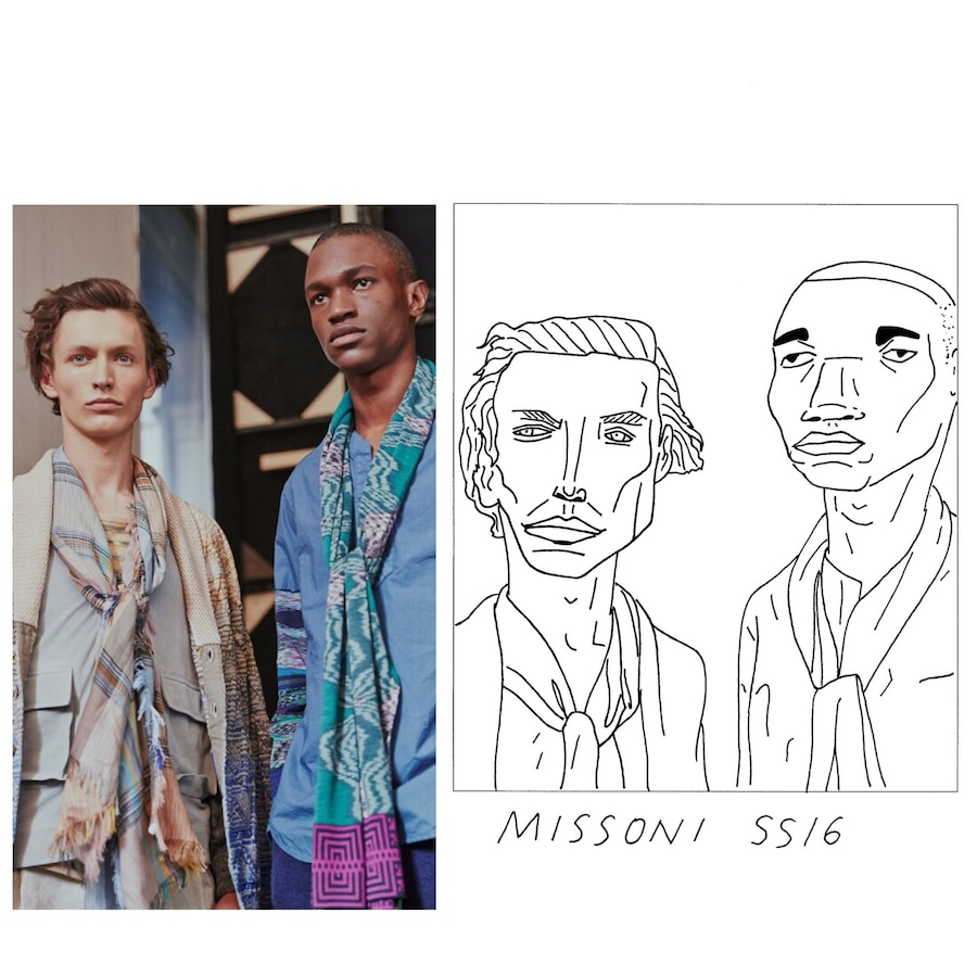 Missoni SS16 Milan menswear Illustration Badly Drawn Models 14