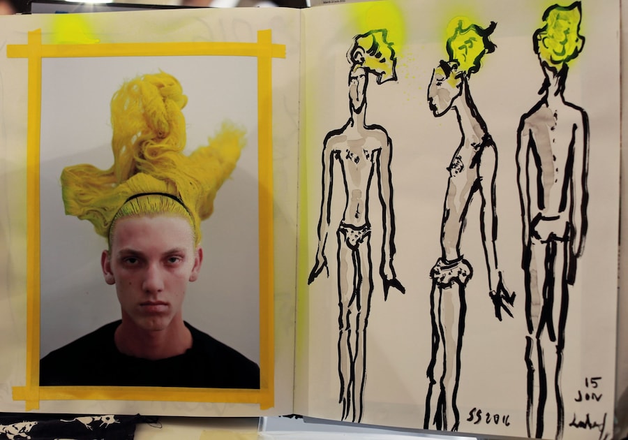 Julien d&#39;ys Comme des Gar&#231;ons Homme Plus SS16 hair 13