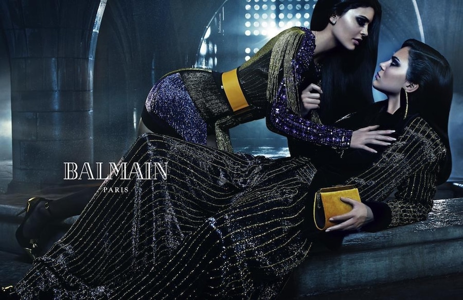 Kendall and Kylie Jenner for Balmain AW15 1