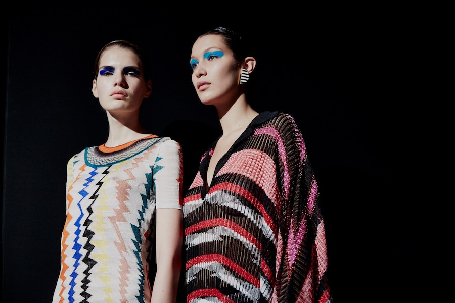 Bella Hadid backstage at Missoni SS16 14