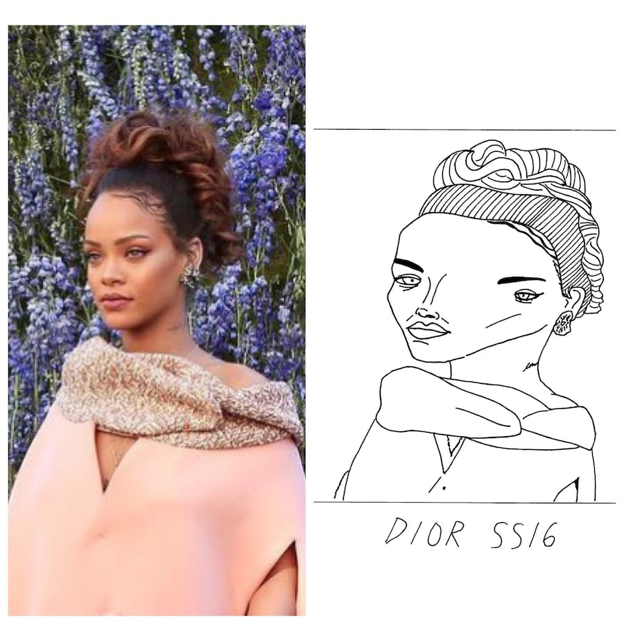 Dior SS16 Rihanna Badly drawn models 6