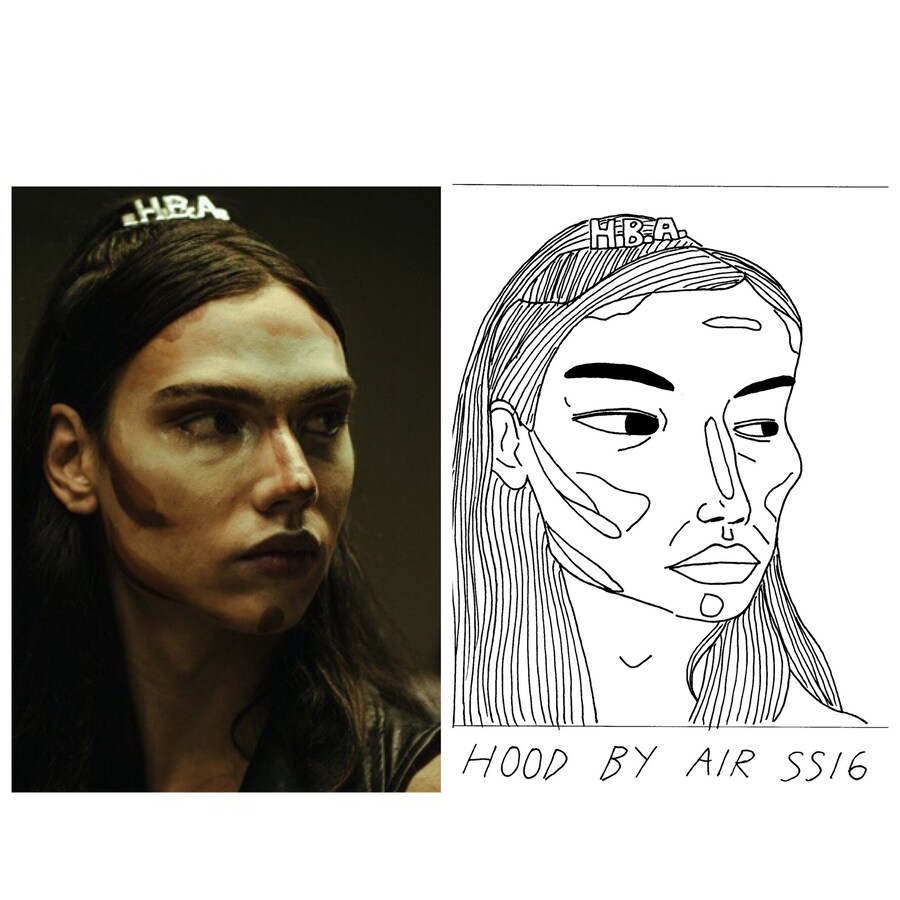 Hood by Air SS16 Makeup Badly drawn models 8