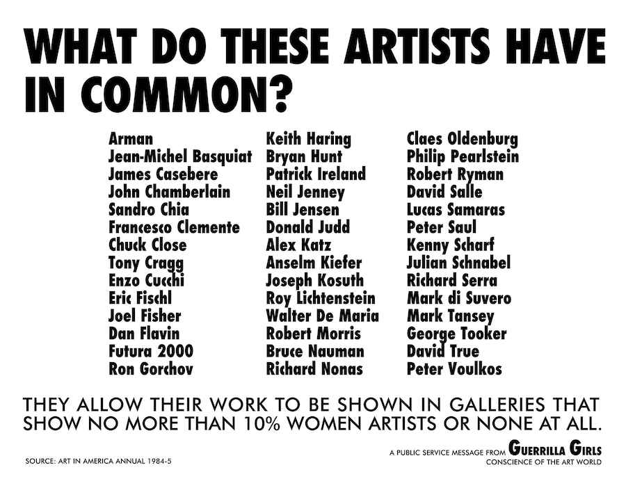 Guerrilla Girls, What Do These Artists Have In Common?, 1985 0