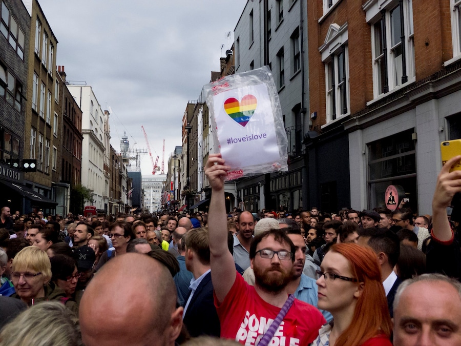 Orlando shooting Soho vigil, photographs by Alice Zoo, Dazed 16