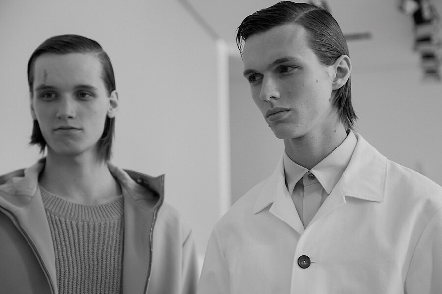 Backstage at Jil Sander SS17 9