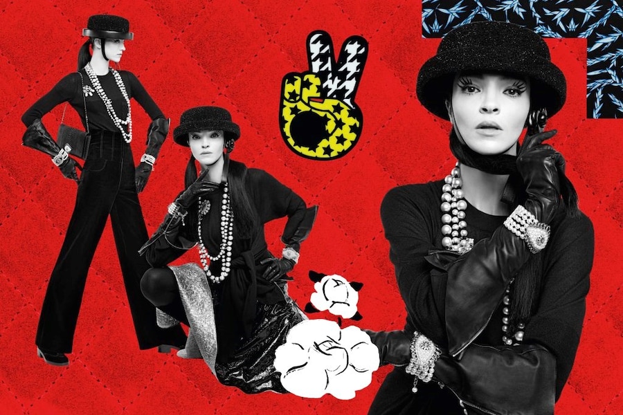 Chanel Mariacarla Boscono gets collaged by Karl 17