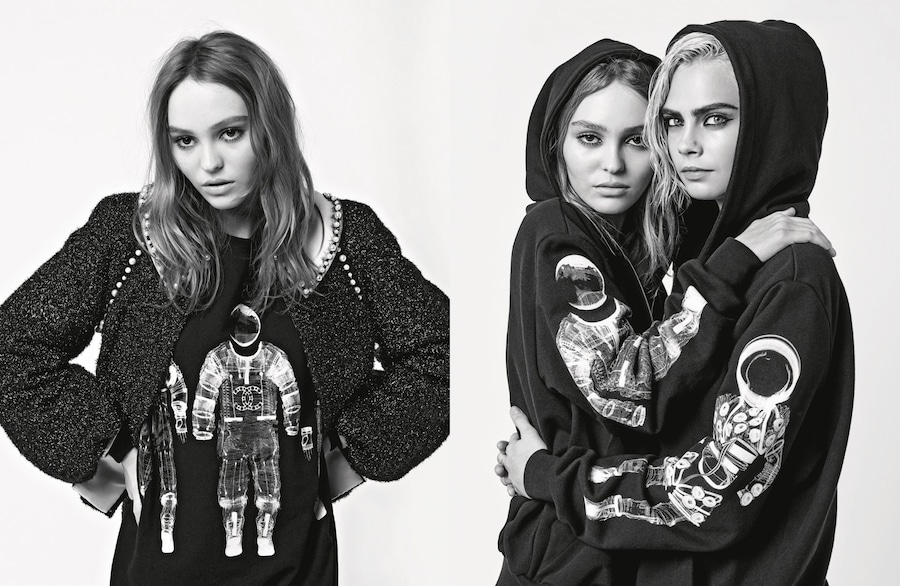 chanel campaign lagerfeld lilyrose depp cara delevingne aw17 0