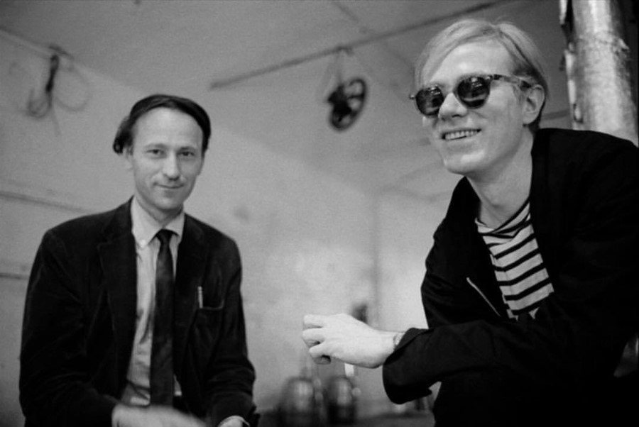 Jonas Mekas and Andy Warhol
