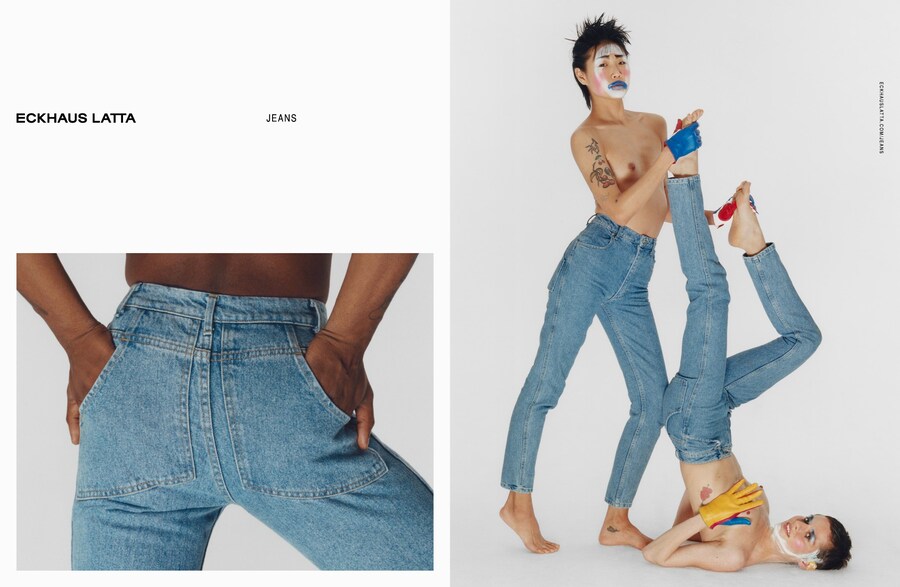 eckhaus latta denim ss18 campaign hanna moon clown 2