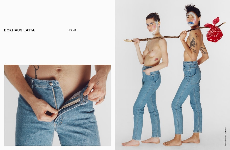 eckhaus latta denim ss18 campaign hanna moon clown 5