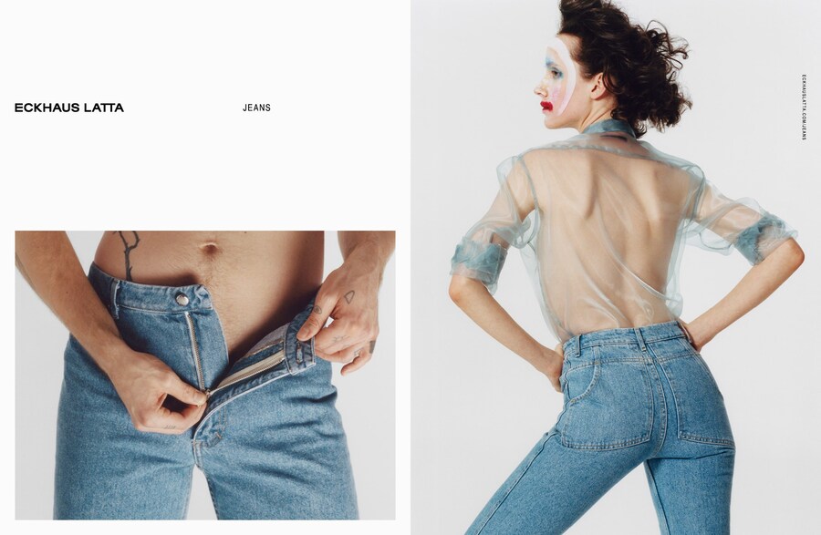 eckhaus latta denim ss18 campaign hanna moon clown 7