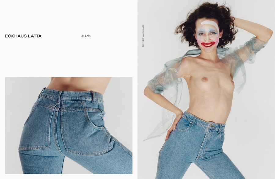 eckhaus latta denim ss18 campaign hanna moon clown 4