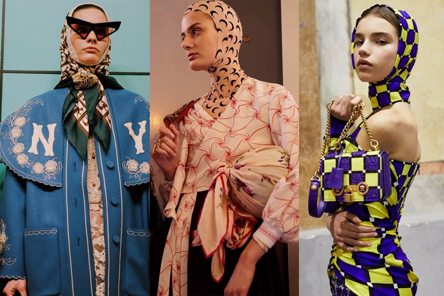 hijab islam fashion aw18 gucci marine serre versace