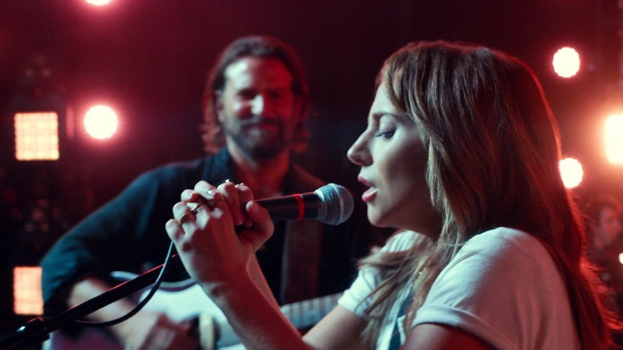 Lady Gaga and Bradley Cooper performing in A Star is Born