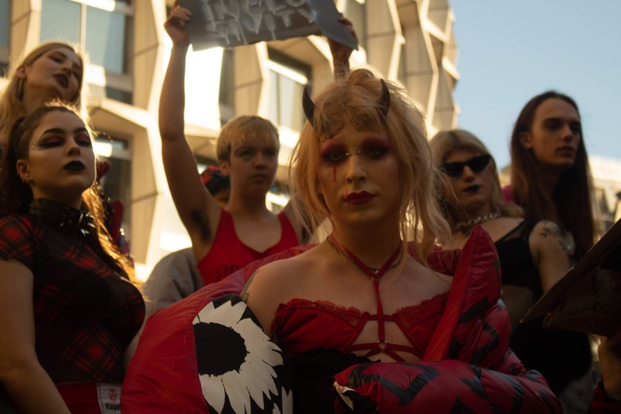 Trans activists Transmissions protest at LFW