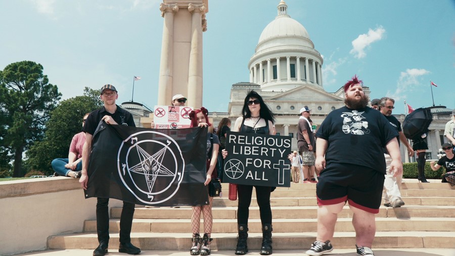 Still from the Hail Satan? trailer