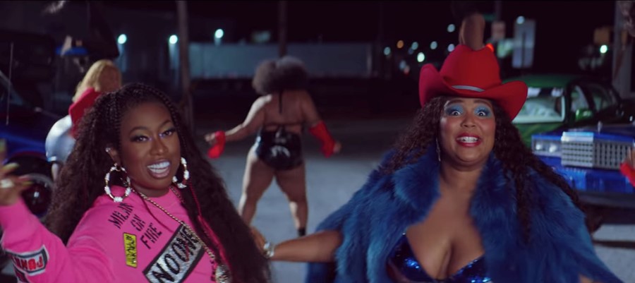 Lizzo and Missy Elliott in the Tempo video