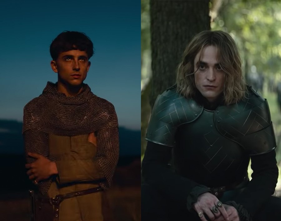 Timoth&#233;e Chalamet and Robert Pattinson in The King
