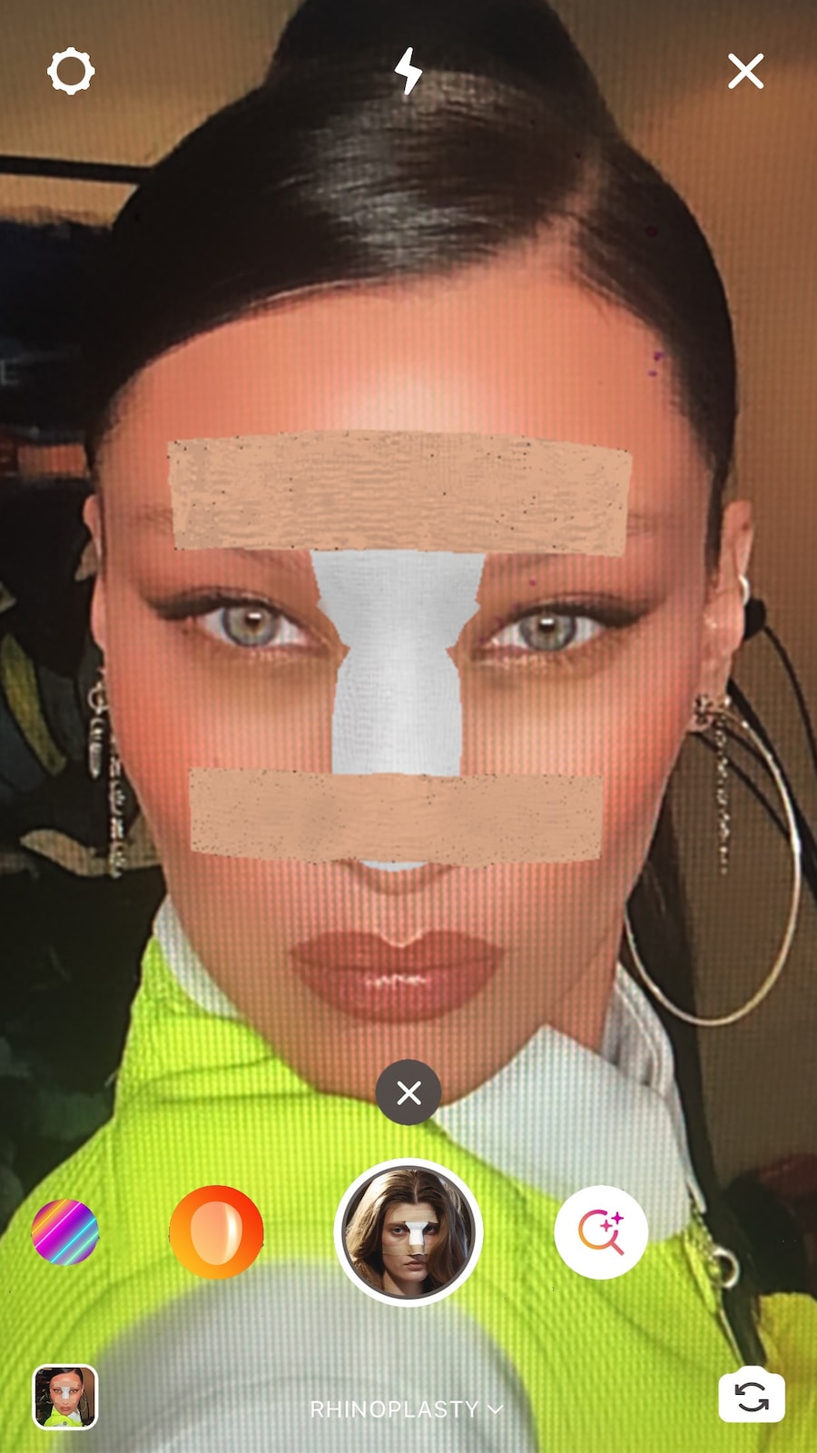 Rhinoplasty effect filter