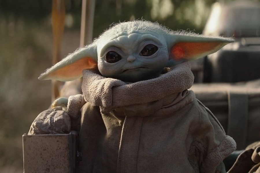 Baby Yoda drinking tea meme The Mandalorian