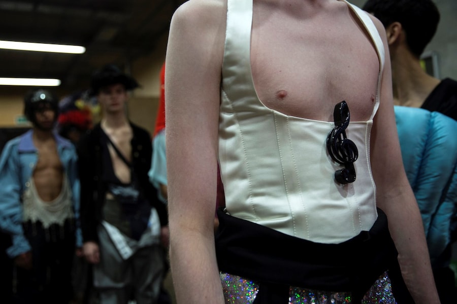 Backstage at the AW20 Central Saint Martins MA fashion show 13