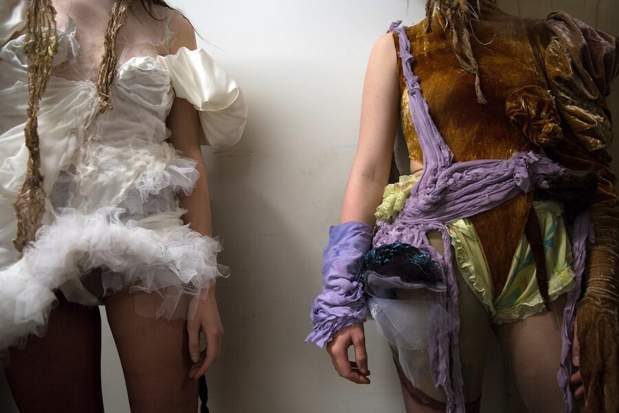 Backstage at the AW20 Central Saint Martins MA fashion show 16